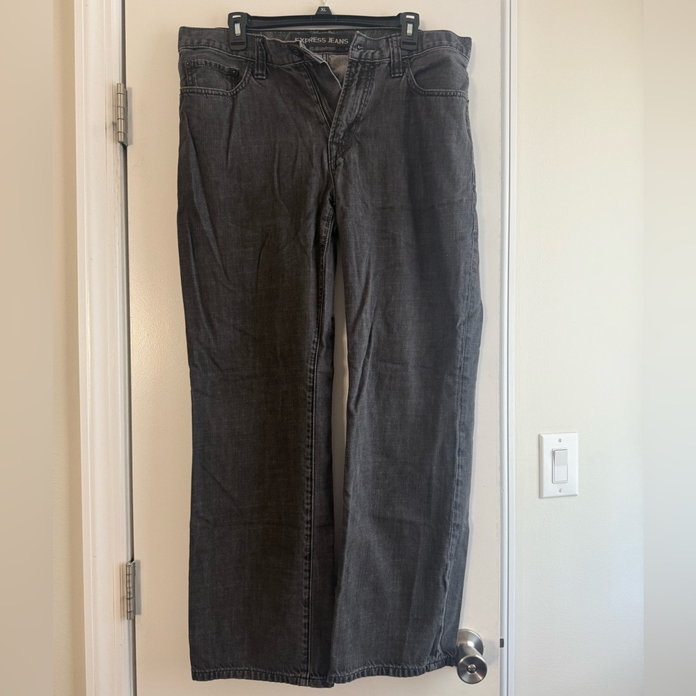 Express Dark Gray Relaxed Jeans
